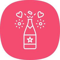 Champagne Line Curve Icon Design vector