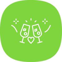 Brindis Line Curve Icon Design vector