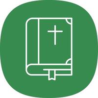 Biblia línea curva icono diseño vector