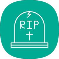 Tomb Line Curve Icon Design vector