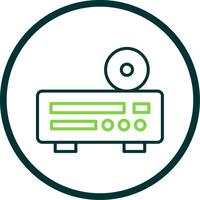 Dvd Player Line Circle Icon Design vector