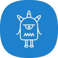 Monster Line Curve Icon Design vector