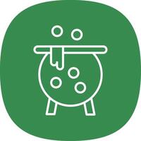 Cauldron Line Curve Icon Design vector