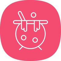 Cauldron Line Curve Icon Design vector