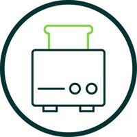 Toaster Line Circle Icon Design vector