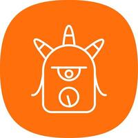 Monster Line Curve Icon Design vector