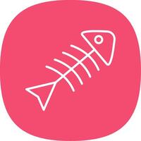 Rotten Fish Line Curve Icon Design vector