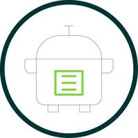 Rice Cooker Line Circle Icon Design vector