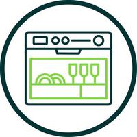 Dishwasher Line Circle Icon Design vector