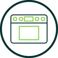 Oven Line Circle Icon Design vector