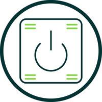 Power Button Line Circle Icon Design vector