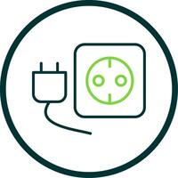 Plug And Socket Line Circle Icon Design vector