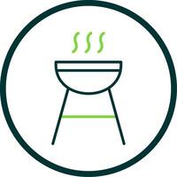 Grill Line Circle Icon Design vector