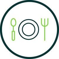 Plates Line Circle Icon Design vector