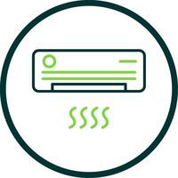 Air Conditioner Line Circle Icon Design vector