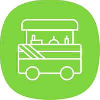 Food Cart Line Curve Icon Design vector