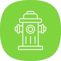 Fire Hydrant Line Curve Icon Design vector