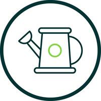 Watering Can Line Circle Icon Design vector