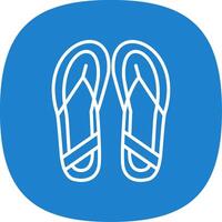 Slippers Line Curve Icon Design vector