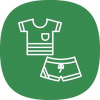 ropa de deporte línea curva icono diseño vector