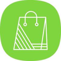 compras bolso línea curva icono diseño vector