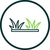 Grass Line Circle Icon Design vector