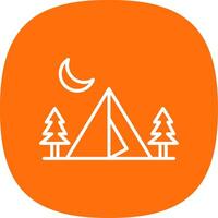 Camping Zone Line Curve Icon Design vector