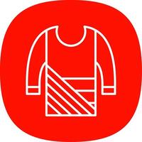 suéter línea curva icono diseño vector