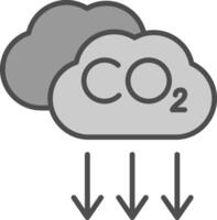 co2 línea lleno escala de grises icono diseño vector