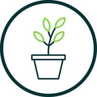 Succulent Line Circle Icon Design vector