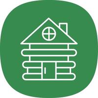 Cabin Line Curve Icon Design vector