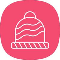 Wool Hat Line Curve Icon Design vector