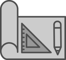 Draft Tools Line Filled Greyscale Icon Design vector