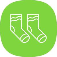 calcetines línea curva icono diseño vector