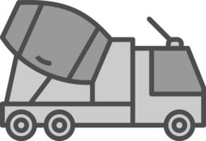 Concrete Truck Line Filled Greyscale Icon Design vector