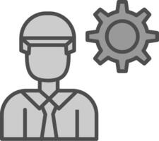 Engineering Line Filled Greyscale Icon Design vector