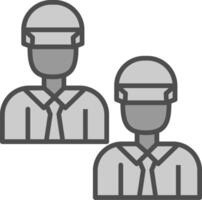 Engineering Team Line Filled Greyscale Icon Design vector