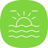 Sunrise Line Curve Icon Design vector