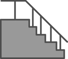 escalera línea lleno escala de grises icono diseño vector