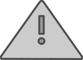 Alert Sign Line Filled Greyscale Icon Design vector