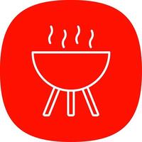 BBQ Grill Line Curve Icon Design vector