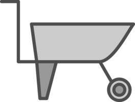 Wheelbarrow Line Filled Greyscale Icon Design vector