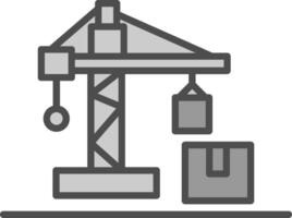 Crane Line Filled Greyscale Icon Design vector