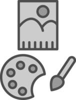 Painting Line Filled Greyscale Icon Design vector