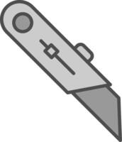 utilidad cuchillo línea lleno escala de grises icono diseño vector