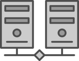 servidores línea lleno escala de grises icono diseño vector