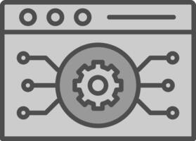 Website Algorithm Line Filled Greyscale Icon Design vector