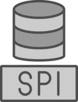 sql bases de datos línea lleno escala de grises icono diseño vector