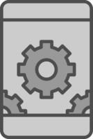 System Preferences Line Filled Greyscale Icon Design vector