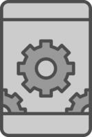 System Preferences Line Filled Greyscale Icon Design vector